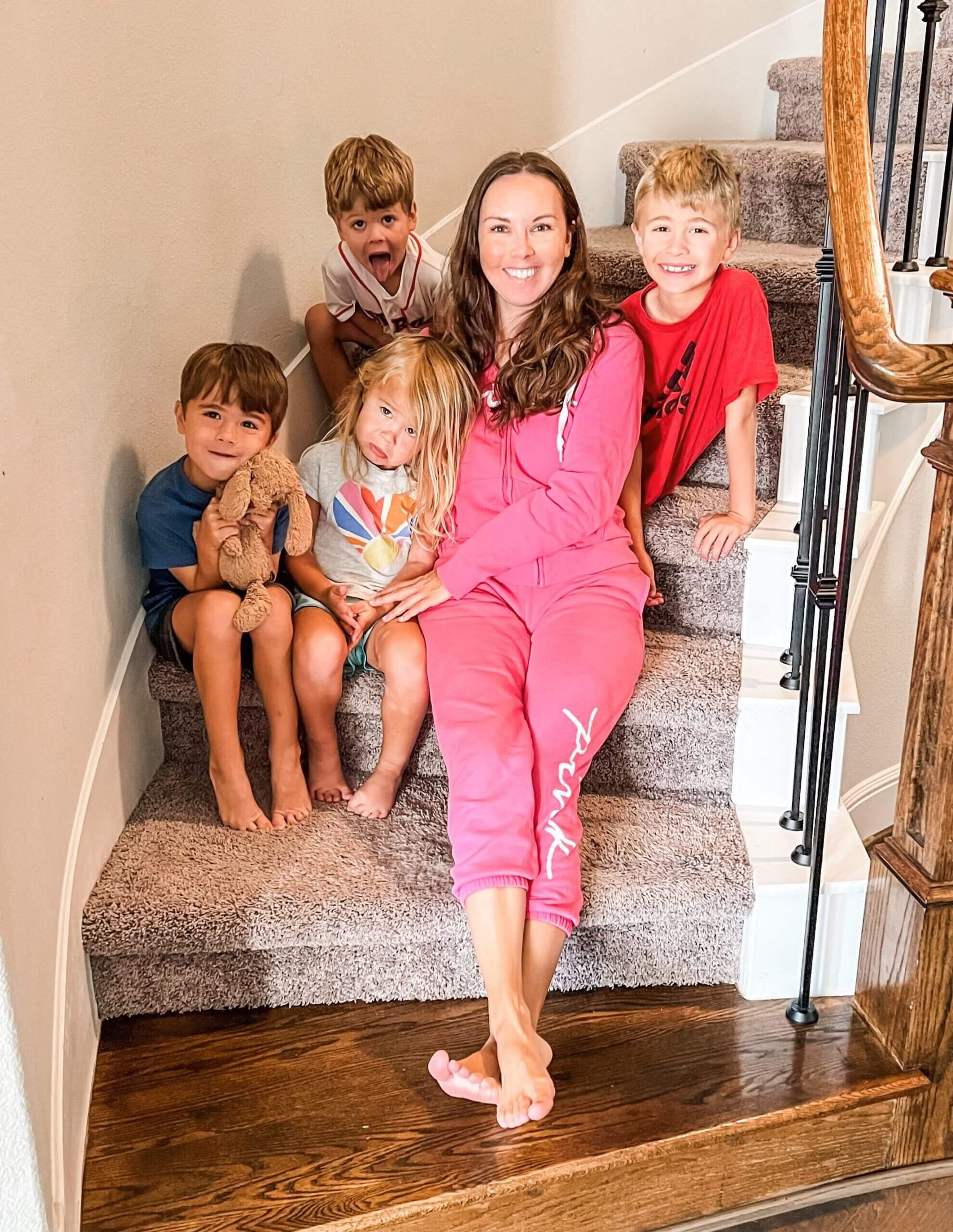 Jenn and her kids before surgery.