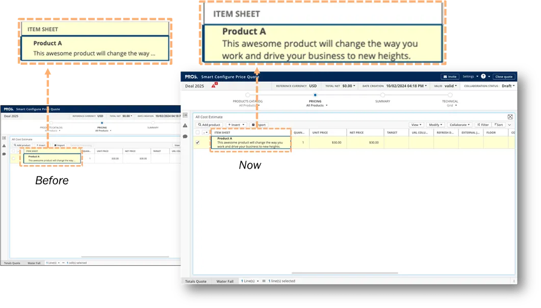 Item sheet screenshot