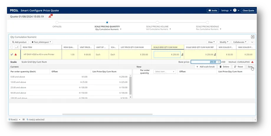 PROS Platform Smart Configure Price Quote screenshot