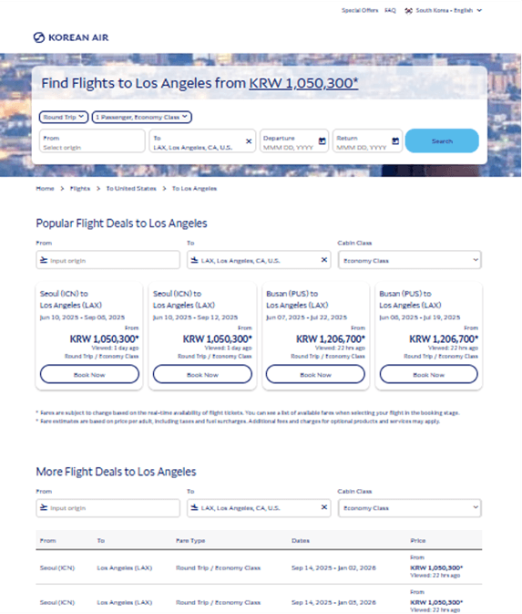 Korean Air Example Image