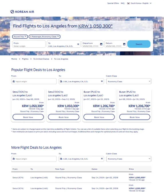 Korean Air Example Image