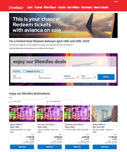 LifeMiles Example Image