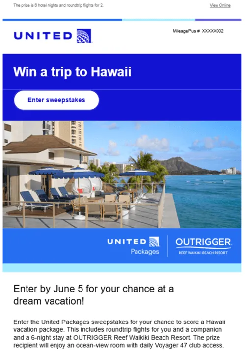 United Airlines Example Image