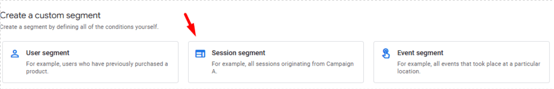 Session segment GA4