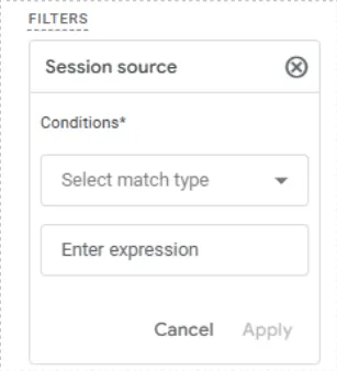 Session Source Filter GA4
