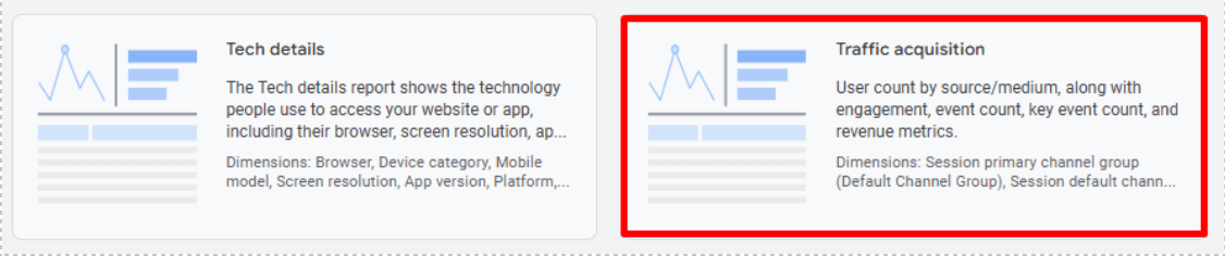 Traffic acquisition template GA4