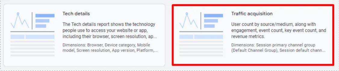 Traffic acquisition template GA4