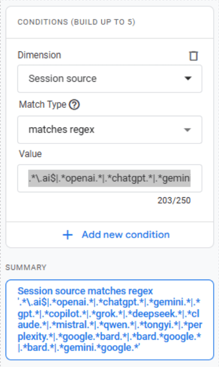 Regex Rule GA4