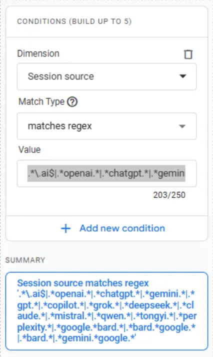 Regex Rule GA4