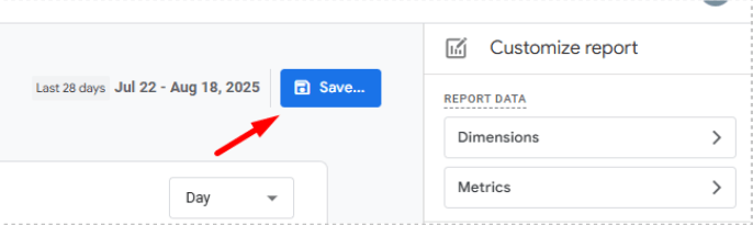 Save Report GA4