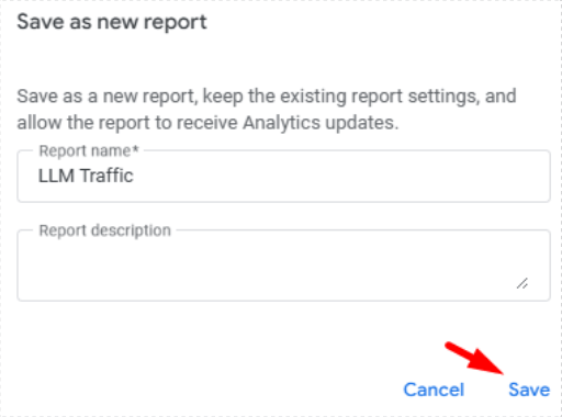 Save Report GA4