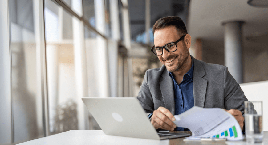 man using laptop