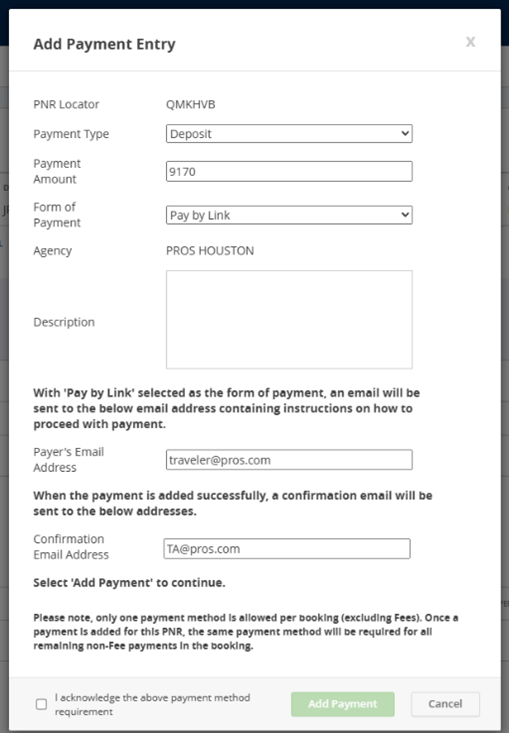 Group Sales Payment Example