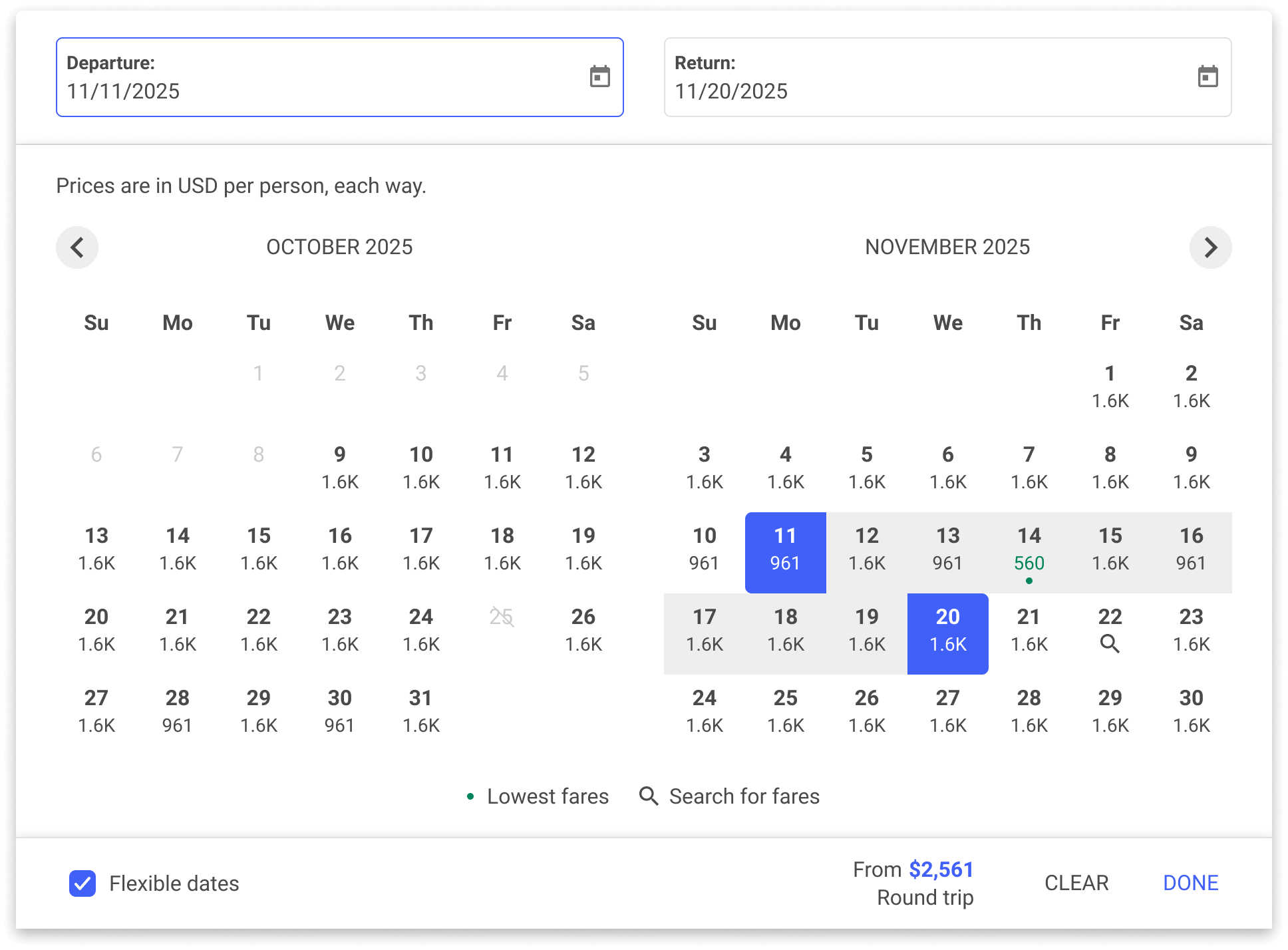 airModules - Calendar Fare Insights