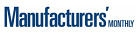 Manufacturer's Monthly logo with blue letters and white background