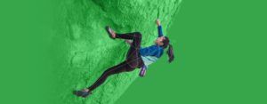 Woman climbing and elevating his game