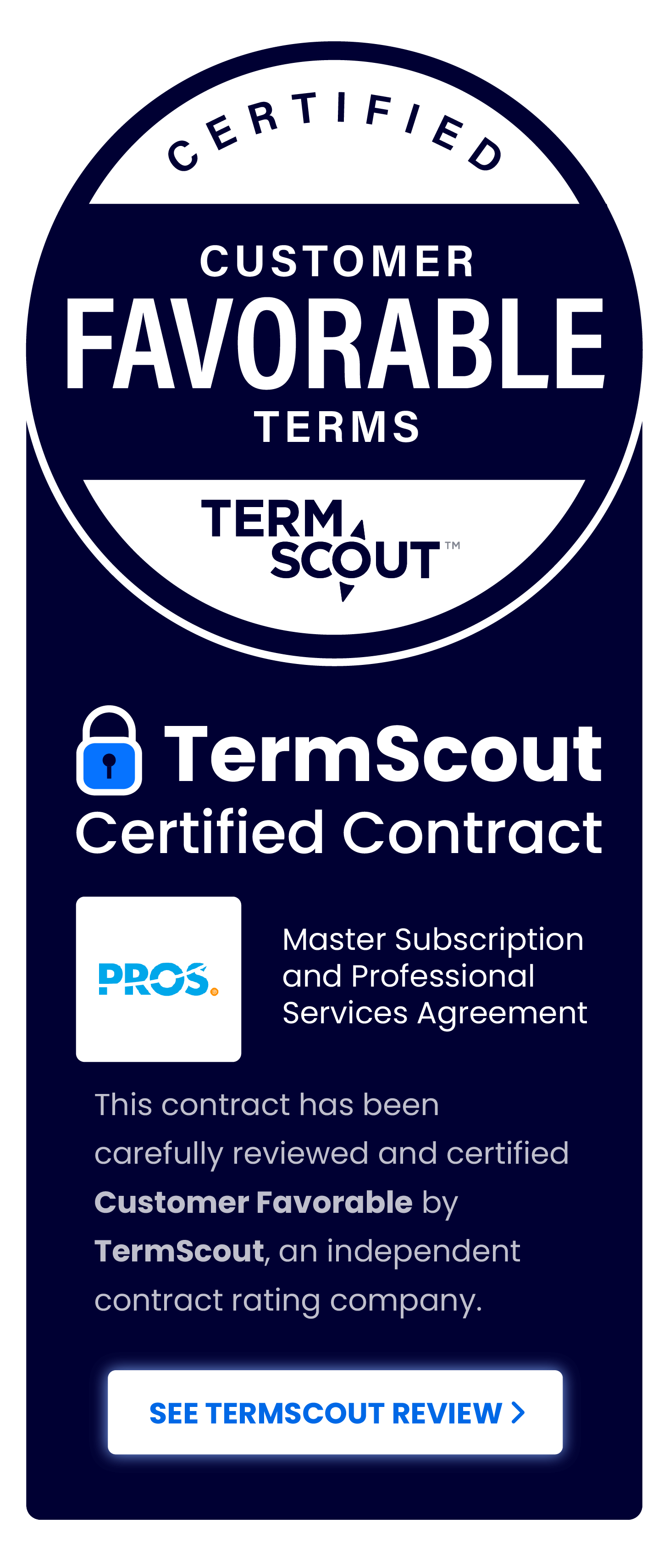 Customer favorable TermScout banner
