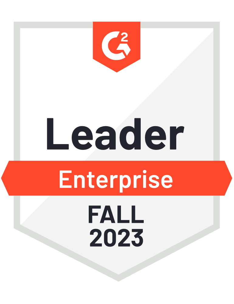 G2 Leader badge Fall 2023, Enterprise Grid Report for Pricing